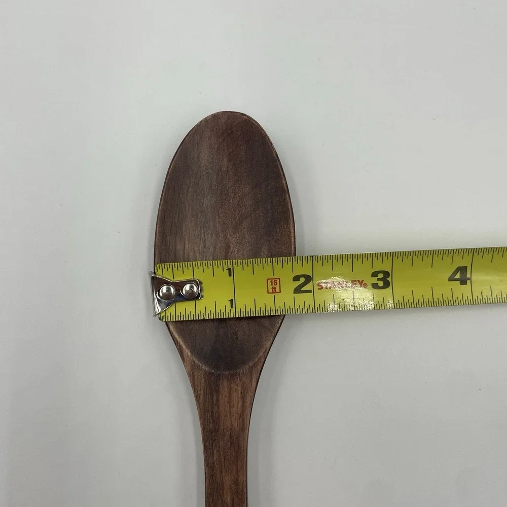Vintage 10” Wooden Folk Art‎ Hand Carved Fork and Spoon Set Salad Server Cottage